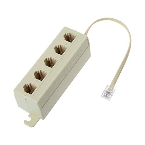 Farbiger 5-Wege-Steckdose, 6P4C, RJ11, Telefonanschluss, Modular-Leitungsverteiler-Adapter, 1-in-5-Ausgang von Ldabrye