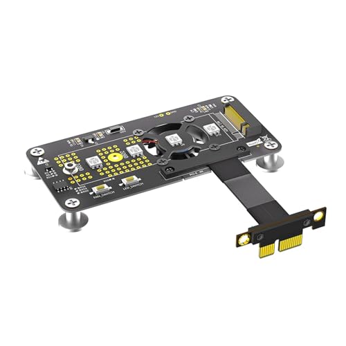 Ldabrye MKey zu PCIEx1 Verlängerungskabel Erweiterungsplatine mit Lüfter mit LED-Pad für 2230-2280 SsD von Ldabrye