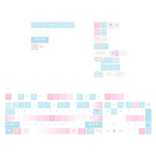 Ldabrye Mechanische Tastatur-Tastenkappen, 131 Tasten, dick, PBT-MOA-Höhe, schönes Kuchen-Thema, Anpassung, Tastenkappen-Set von Ldabrye