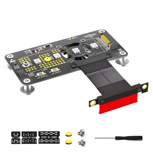 NGFFs NVME Key M Festplatten Auf PCIE 4-Verlängerungskabel Mit Lüfter Und Automatischer Verfärbungs LED von Ldabrye