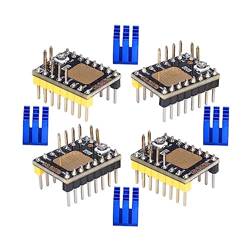 TMC2130 V3.0 Schrittmotortreiber, SpiMode-Stummschaltung mit Kühlkörpern, Stepstick-Treiber für 3D-Drucker (4 Stück) von Ldabrye