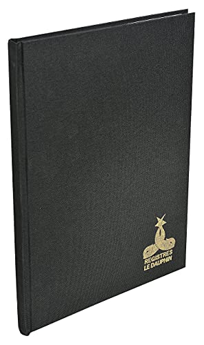 Le Delphin – Ref. 9569D – 1 Register – Maße 39 x 25,5 cm – kariert 5 x 5 – kleine Karos – Innenpapier 90 g – 600 nummerierte Seiten – Hardcover aus schwarzem Canvas von LeDauphin - Exacompta