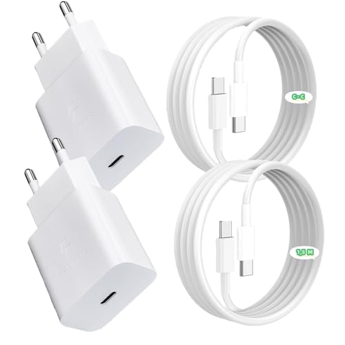 LeHuiTo 25W Schnellladegerät USB C, Netzteil Ladegerät, Ladestecker USB C Fast Charger Adapter mit 1,5m ladekabel schnellladekabel,Ladekabel USB C für Galaxy S23 Ultra von LeHuiTo