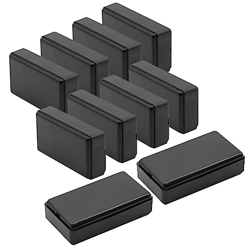 LeMotech Project Box 10 Stück ABS Kunststoff Elektrische Projektkoffer Kleine Anschlussdose für Elektronik Schwarz 1,97 x 1,10 x 0,59 Zoll (50 x 28 x 15 mm) von LeMotech