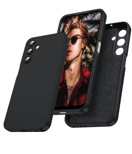 LeYi HandyHülle für Samsung Galaxy A25 5G Hülle, Ultra Dünn Slim Weiches Silikon TPU Kameraschutz Stoßfest Schutzhülle Kratzfest Mikrofaserfutter Case Cover für A 25 Schwarz von LeYi