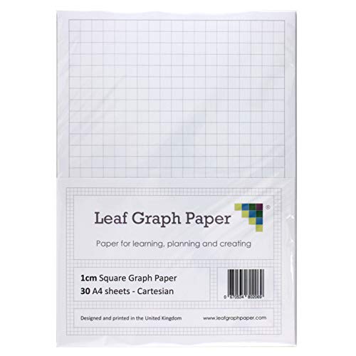 A4 Graph Paper 10 mm 1 cm kariert – 30 lose Blätter – graue Rasterlinien von Leaf Graph Paper