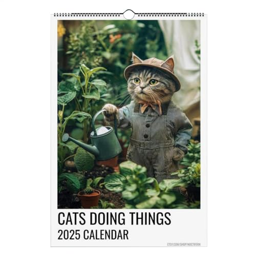 LearnLyrics Katzenkalender 2025, Katzenkalender 2025, lustiger Monatskalender für Katzen zum Aufhängen, Katzenkalender | Lustiger Monatskalender zum Aufhängen mit Katzen | C von LearnLyrics