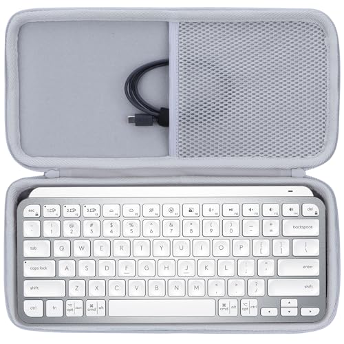 Lebakort Hart Reise Schutz Hülle Etui Tasche für Logitech MX Keys Mini Kabellose Kompakt Bluetooth Tastatur (Weiß) von Lebakort