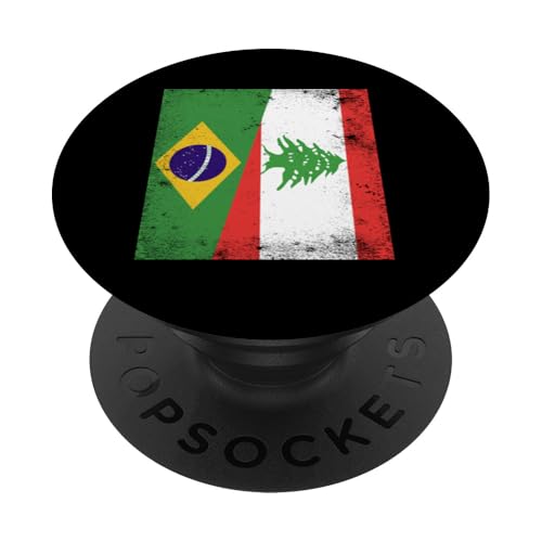 Brasilien Libanon Flagge Brasilien Libanesische Wurzeln PopSockets Klebender PopGrip von Lebanese Republic Design Love Lebanon Flag