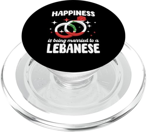 Happinees Is Being Married To A Libanese Ehepartner Libanon PopSockets PopGrip für MagSafe von Lebanese Republic Design Love Lebanon Flag