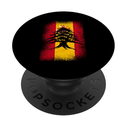 Spanische libanesische Zedernbaum Spanien Libanon Flagge PopSockets Klebender PopGrip von Lebanese Republic Design Love Lebanon Flag