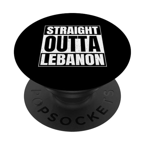 Straight Outta Libanon Funny Libanese Roots Humor PopSockets Klebender PopGrip von Lebanese Republic Design Love Lebanon Flag