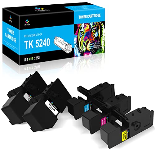 LeciRoba TK-5240 für Kyocera Toner TK5240 für Kyocera Ecosys P5026cdn Kyocera Ecosys P5026cdw , Kyocera Ecosys M5526cdn Kyocera Ecosys M5526cdw (5-Pack,2Schwarz/1Cyan/1Magenta/1Gelb) von LeciRoba