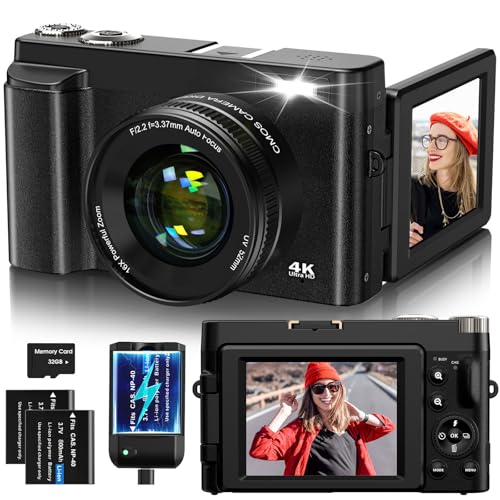 Digitalkamera, 4K 48MP Autofokus Vlogging-Kamera mit 32G-Speicherkarte, 16-facher Digitalzoom, leistungsstarke Kameras für Fotografie von Lecnippy