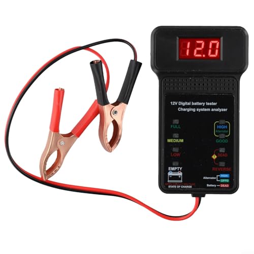 Batterietester, 12 V Batterietester, elektrischer Mengendetektor, Diagnosewerkzeug, LED-Anzeige für Blei-Säure-Batterie-Testgeräte von Lecreatekit