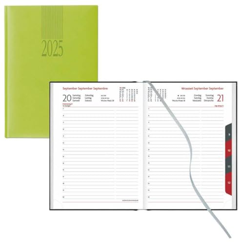 Lediberg 864 Buchkalender 2025 lemongreen A5 m. Monatsregister (Tagesplaner) von Lediberg