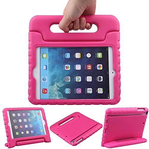 LEFON Kids Case for iPad Mini Shockproof Convertible Handle Light Weight Super Protective Stand Cover Case for Apple iPad Mini 3rd Gen/Mini 2 / Mini 1 (Rosy) von Lefon