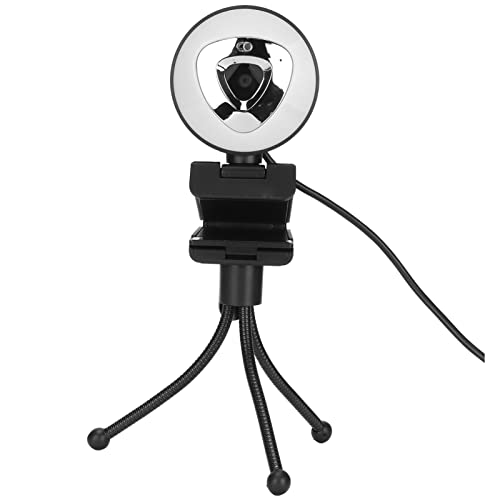 Leftwei 1080P HD-Webcam mit Eingebautem Verstellbarem Ringlicht und Mikrofon, Plug-and-Play-Webcam mit Objektivabdeckung und Stativ für Videokonferenzen, Unterricht, Streaming, von Leftwei