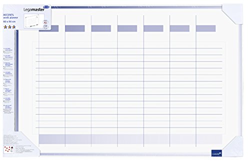 Legamaster 7-490000-1 Accents Plan-Whiteboard, bedruckt mit Wochenplaner, lackierte Stahloberfläche, Sichtverpackung, 90 x 60 cm von Legamaster