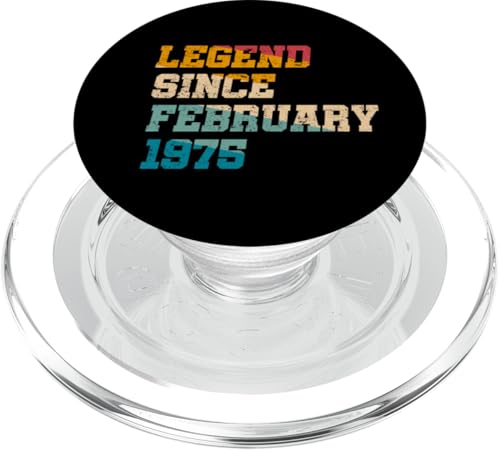 50 Jahre alte Legende seit Februar 1975 Lustiger 50. Geburtstag PopSockets PopGrip für MagSafe von Legend Since Retro Vintage Birthday Gifts By Mj