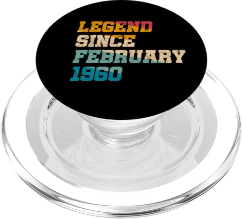 65 Jahre alte Legende seit Februar 1960 Lustiger 65. Geburtstag PopSockets PopGrip für MagSafe von Legend Since Retro Vintage Birthday Gifts By Mj