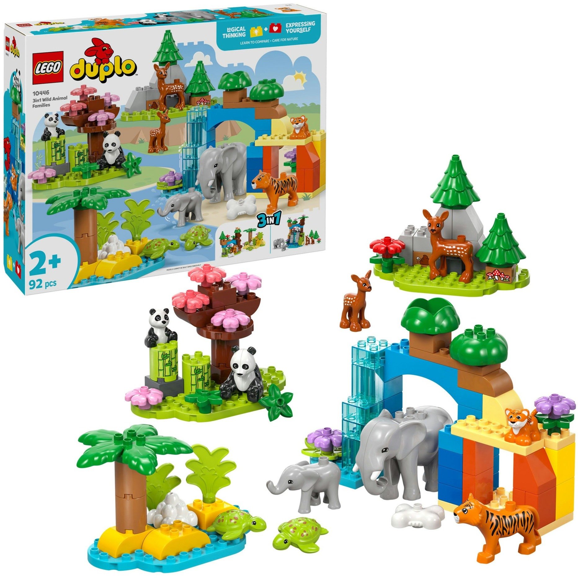 10446 DUPLO Town Wildtier-Familien 3-in-1-Set, Konstruktionsspielzeug von Lego