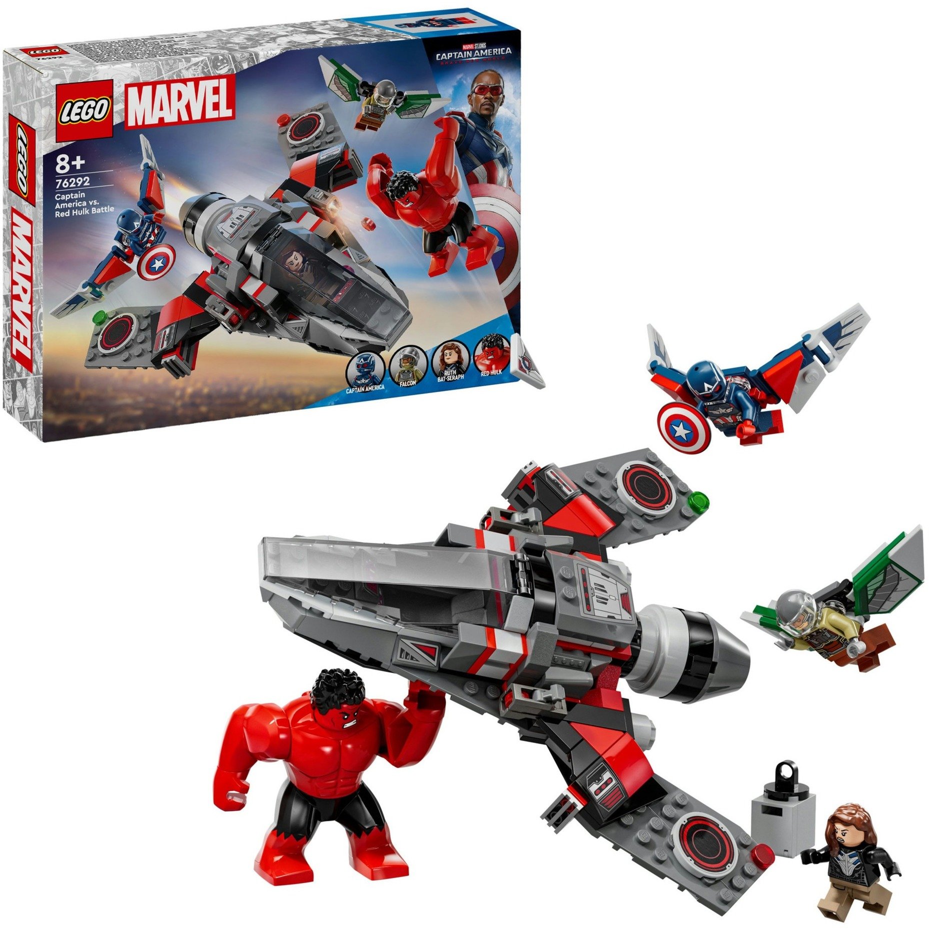 76292 Marvel Super Heroes Showdown zwischen Captain America und Red Hulk, Konstruktionsspielzeug von Lego