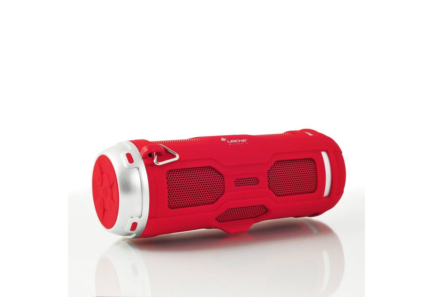 Leicke DJ Roxxx Active stereo Bluetooth-Lautsprecher (Bluetooth, 10 W, Bass-Boost, spritzwassergeschützt (IPX4), schützende Gummiumantelung) von Leicke