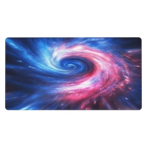 Gaming Mauspad XXL, 1200 x 600 x 3mm Mousepad Verlängertes Groß Mauspad Schreibtischauflage, Genähte Kanten rutschfeste Gummibasis, Verbessert Präzision Geschwindigkeit Für Home Office Bunter Nebel von Leioo