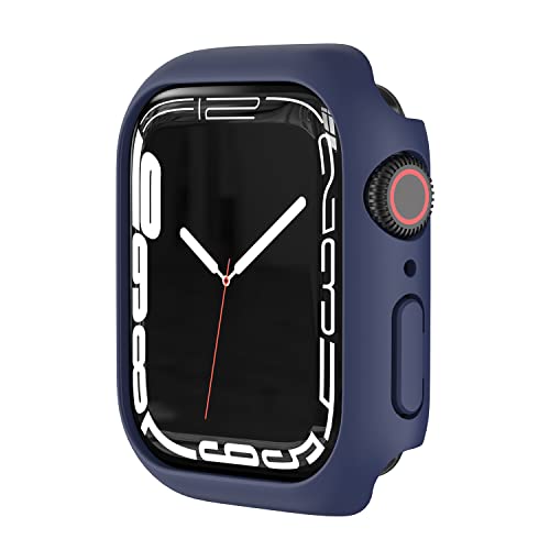 Case kompatibel mit Apple iWatch 38/40/41/42/44/45mm Rahmen Schutzhülle,Extrem Dünne Gehäuserahmen Schutzhülle gegen Kratzer Stoßfänger Schutz Case für iwatch 7 6 5 4 3 2 SE - Mitternachtsblau 42mm von Leishouer