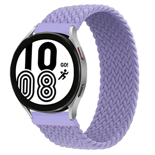 Leishouer Geflochtener Solo Loop Strap Kompatibel mit Samsung Galaxy Watch 3 45mm/Galaxy Watch 46mm/Gear S3 Armband Dehnbare Verflochtenen Nylon Sport Ersatzband 22mm Elastic Watch Band(Lavendel,M) von Leishouer