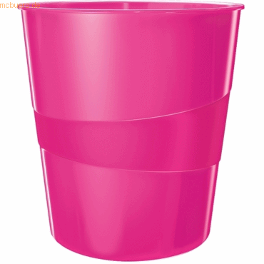 Leitz Papierkorb Wow 15l Polystyren pink metallic von Leitz