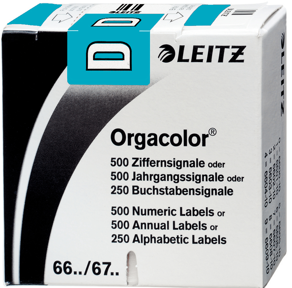 LEITZ Buchstabensignal Orgacolor , W, , auf Rolle, schwarz von Leitz