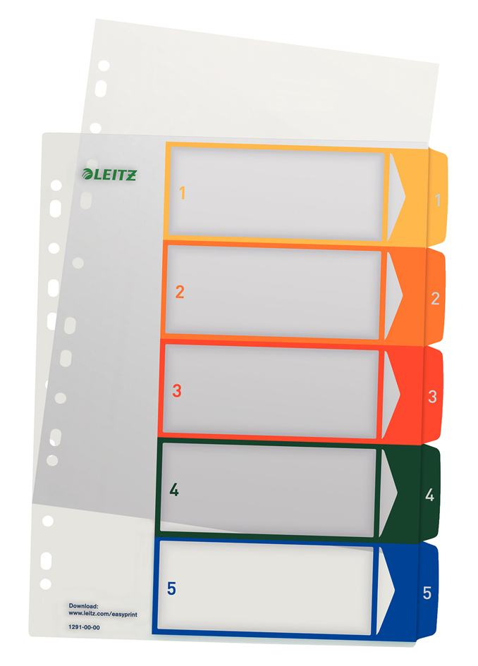 LEITZ Kunststoff-Register, Zahlen, A4 Überbreite, 1-10, PC- von Leitz