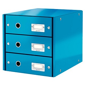 LEITZ Schubladenbox Click & Store  blau 60480036, DIN A4 mit 3 Schubladen von Leitz
