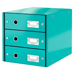 LEITZ Schubladenbox Click & Store  eisblau 60480051, DIN A4 mit 3 Schubladen von Leitz