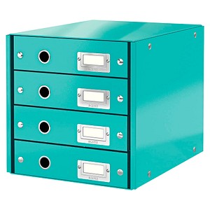 LEITZ Schubladenbox Click & Store  eisblau 60490051, DIN A4 mit 4 Schubladen von Leitz