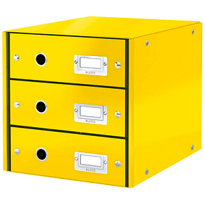 LEITZ Schubladenbox Click & Store  gelb 60480016, DIN A4 mit 3 Schubladen von Leitz