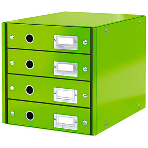 LEITZ Schubladenbox Click & Store  grün 60490054, DIN A4 mit 4 Schubladen von Leitz