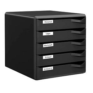 LEITZ Schubladenbox Post-Set  schwarz 52930095, DIN A4 mit 5 Schubladen von Leitz