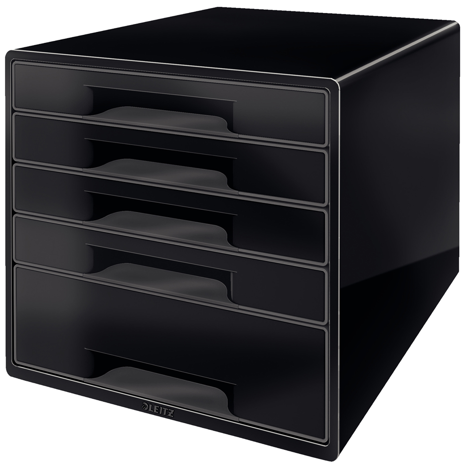 LEITZ Schubladenbox WOW CUBE, 5 Schübe, schwarz/dunkelgrau LEITZ Schubladenbox WOW CUBE, 5 Schübe, schwarz/dunkelgrau von Leitz