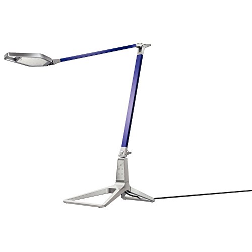 Leitz Style smarte LED Schreibtischleuchte, USB-Ausgang, Bluetooth, titan blau, 62080069 von Leitz