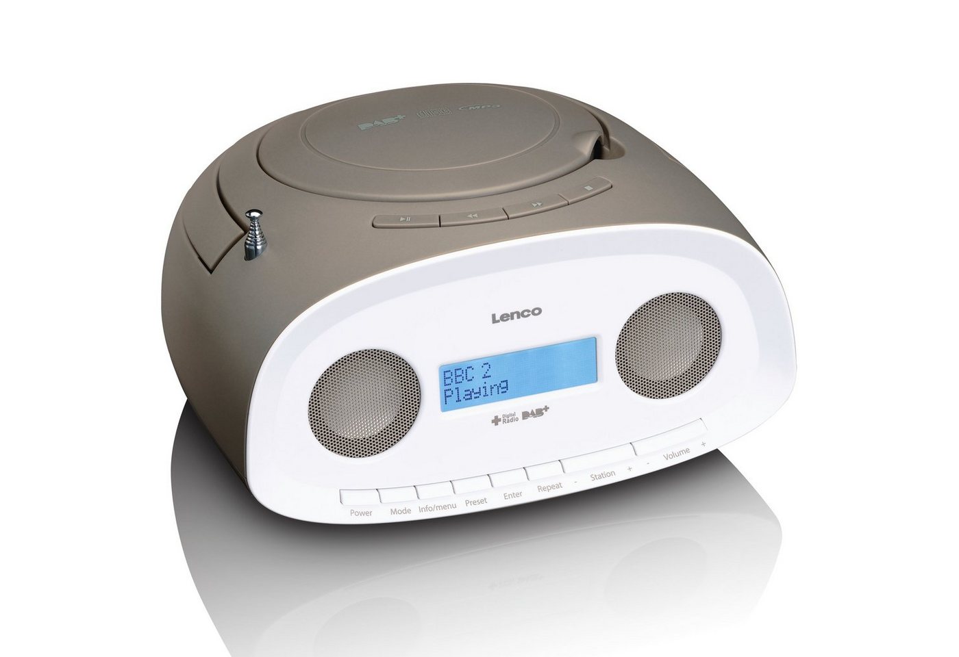 Lenco Lenco SCD-69TP DAB Radio Boombox CD Player, Taupe Radio von Lenco