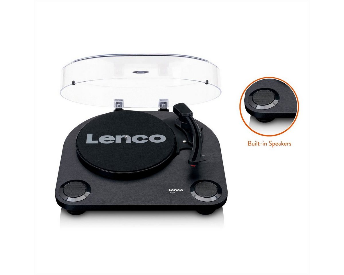 Lenco Plattenspieler LS-40BK Audio- & Video-Adapter, Schwarz von Lenco