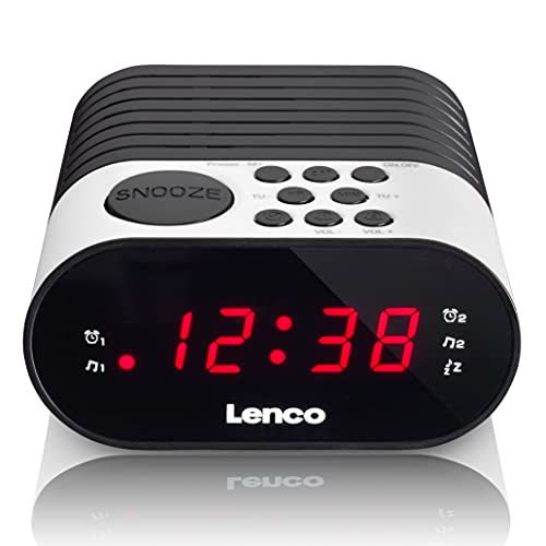 Lenco Radiowecker CR-07 mit LED-Display, 2 Weckzeiten, Dual Alarm, Sleeptimer, Schlummerfunktion, in 3 Farben, klein von Lenco