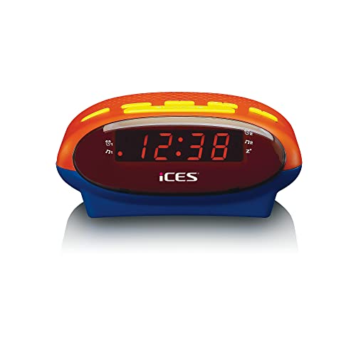 iCES ICR-210KIDS Uhrenradio - Radiowecker für Kinder - PLL FM - Schlummerfunktion - Sleeptimer - Gangreserve - blau/orange von Lenco