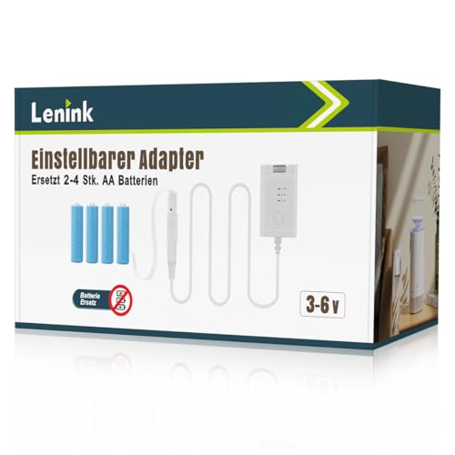 Lenink 3-6V Einstellbarer Batterieadapter Batterieersatz für 2-4 STK. AA Batterien für Thermometer, Wetterstation, Funkklingel, Wecker, LED Licht, Dekoration usw. (1.8m, Weiß) von Lenink