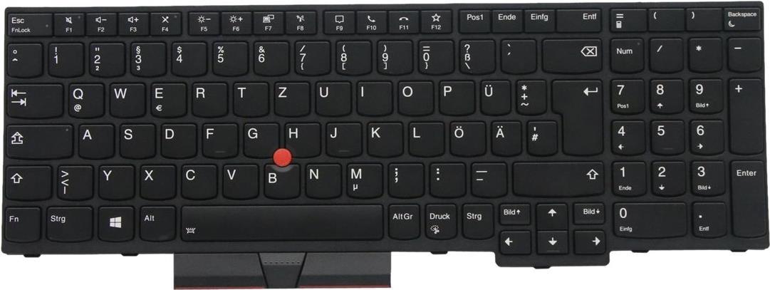 Lenovo Chicony - Ersatztastatur Notebook - mit ClickPad, Trackpoint - hinterleuchtet - QWERTZ - Deutsch - Schwarz - f�r ThinkPad P15s Gen 1 20T4, 20T5 (5N20V78010) von Lenovo