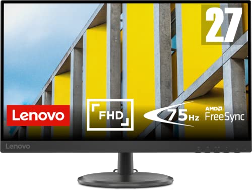 Lenovo D27-37 | 27" Full HD Monitor | 1920x1080 | 75Hz | 250 nits | 5ms Reaktionszeit | HDMI | VGA | AMD Radeon FreeSync | schwarz von Lenovo