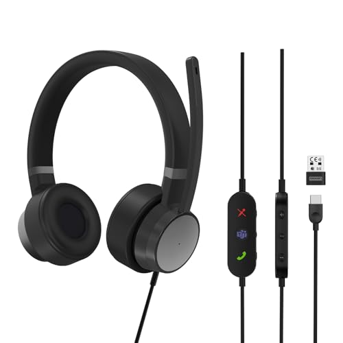 Lenovo Go Wired ANC Kopfhörer, kabellos, Kopfband, Auto/Homeoffice, USB, Typ C, Schwarz von Lenovo